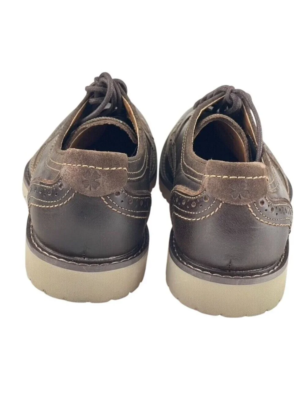 Lucky Brand Mens Brown Leather Wingtip Lace-Up Oxford Shoes Size 9M